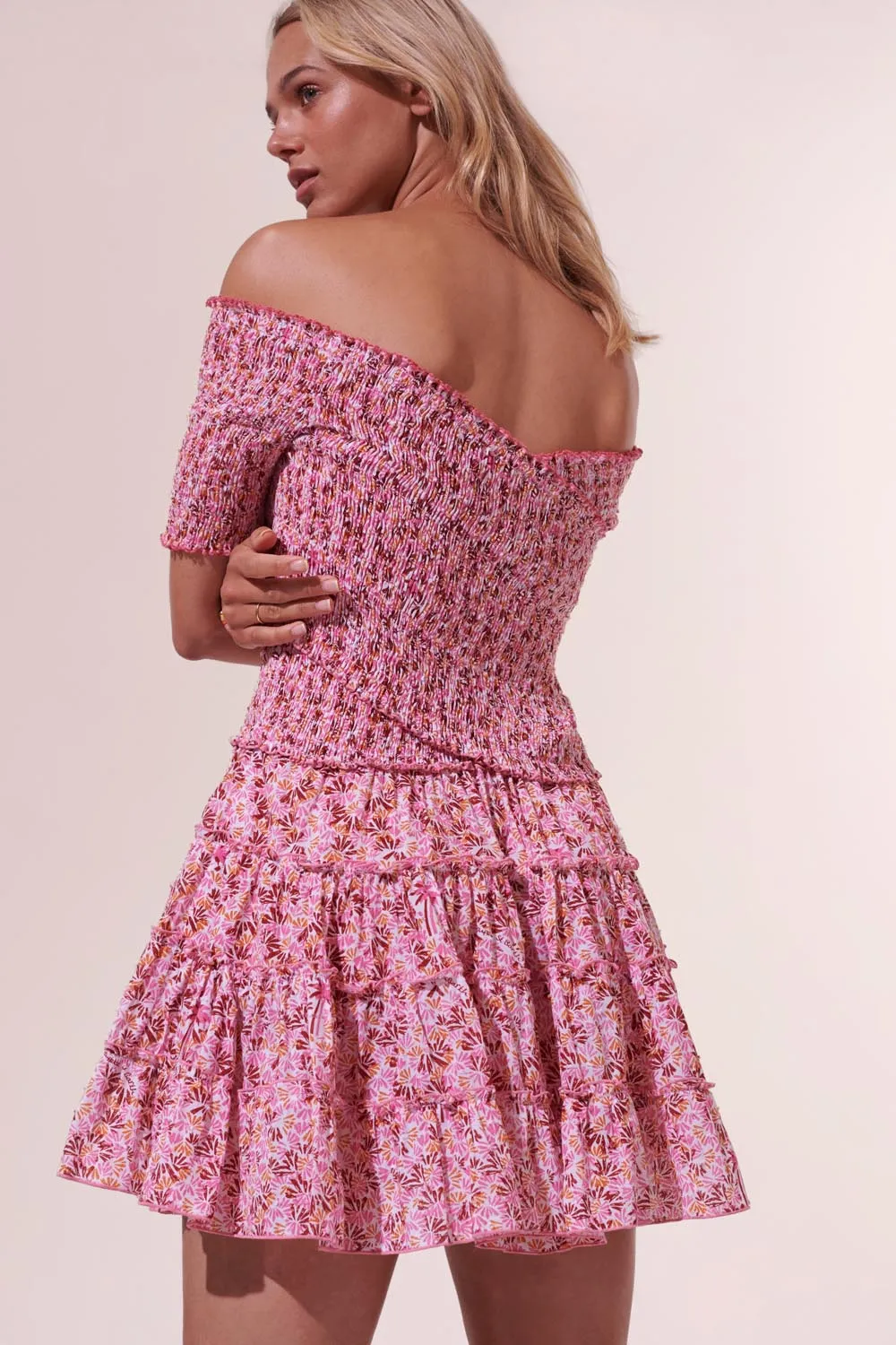 Mini Dress Soledad - Pink Damask sold by Poupette St Barth product image thumbnail 2
