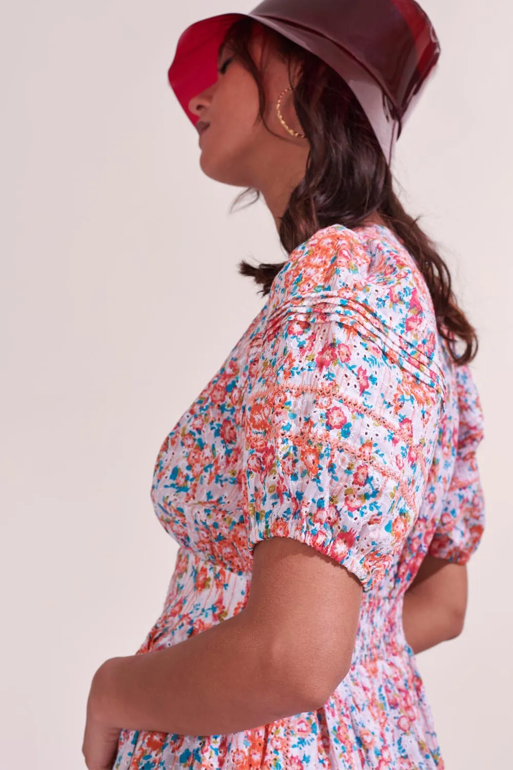 Midi Dress Reine - Pink Aquarelle sold by Poupette St Barth product image thumbnail 4