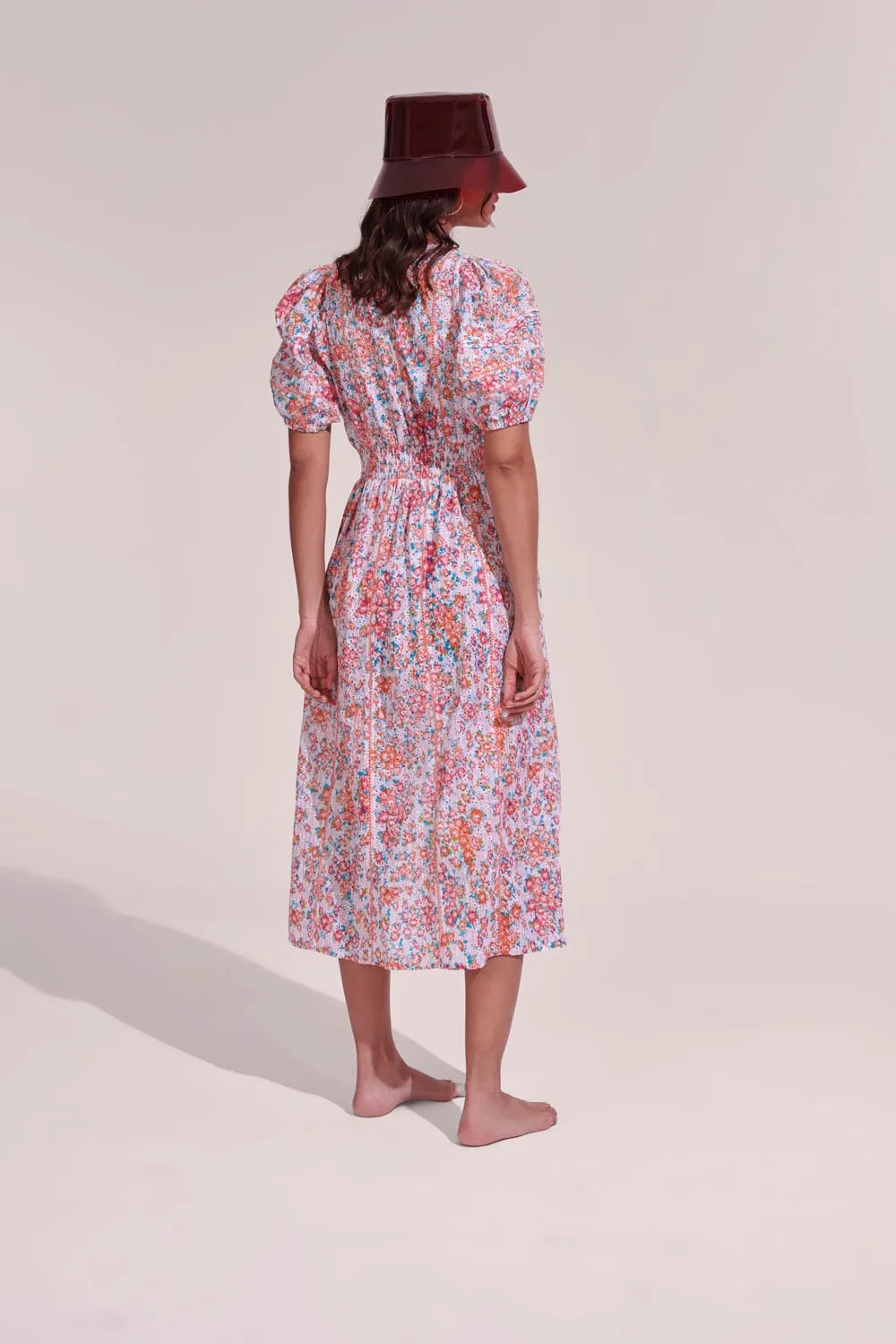 Midi Dress Reine - Pink Aquarelle sold by Poupette St Barth product image thumbnail 3