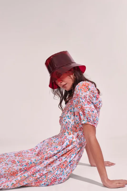 Midi Dress Reine - Pink Aquarelle sold by Poupette St Barth