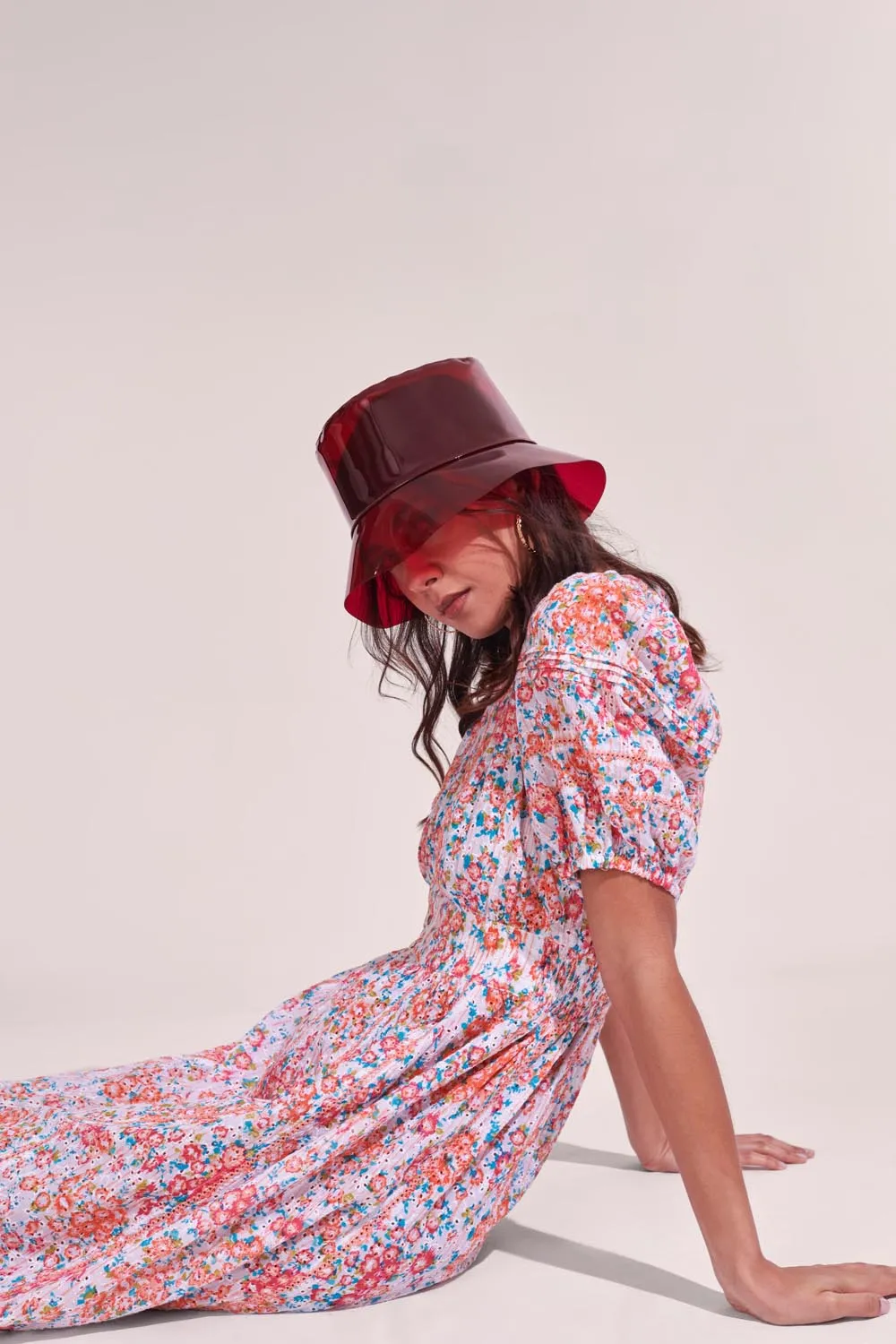 Midi Dress Reine - Pink Aquarelle sold by Poupette St Barth