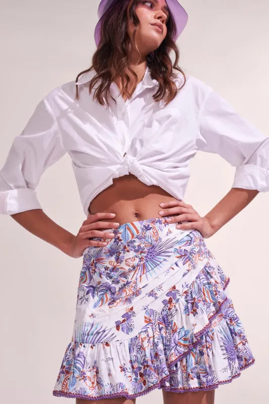 Mini Skirt Mabelle - Blue Rainforest sold by Poupette St Barth