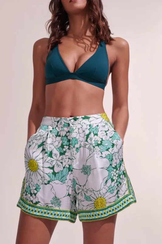 Short Isabelle - Green Macro 70'S Garden sold by Poupette St Barth