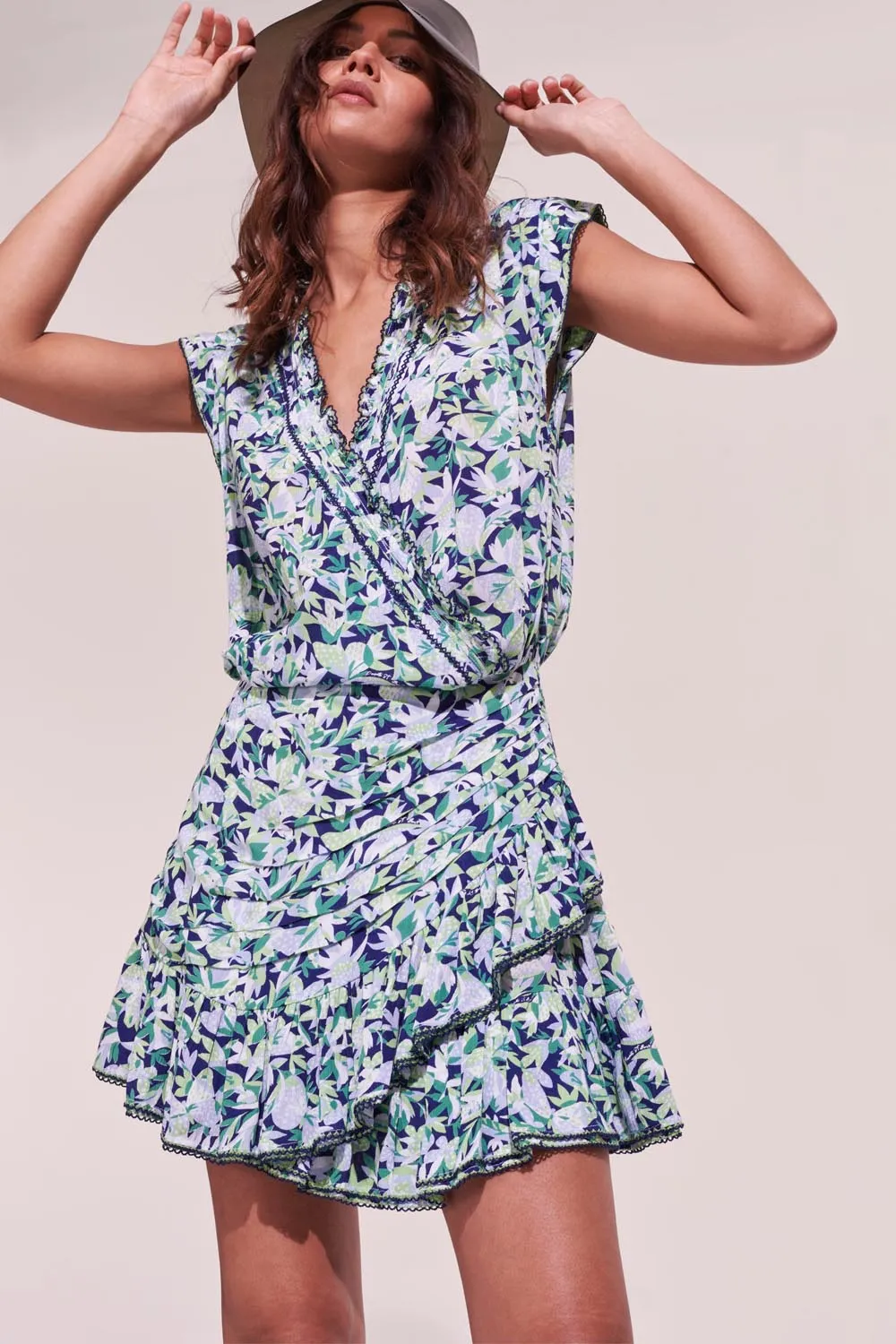 Mini Dress Estelle - Blue Orchidee sold by Poupette St Barth