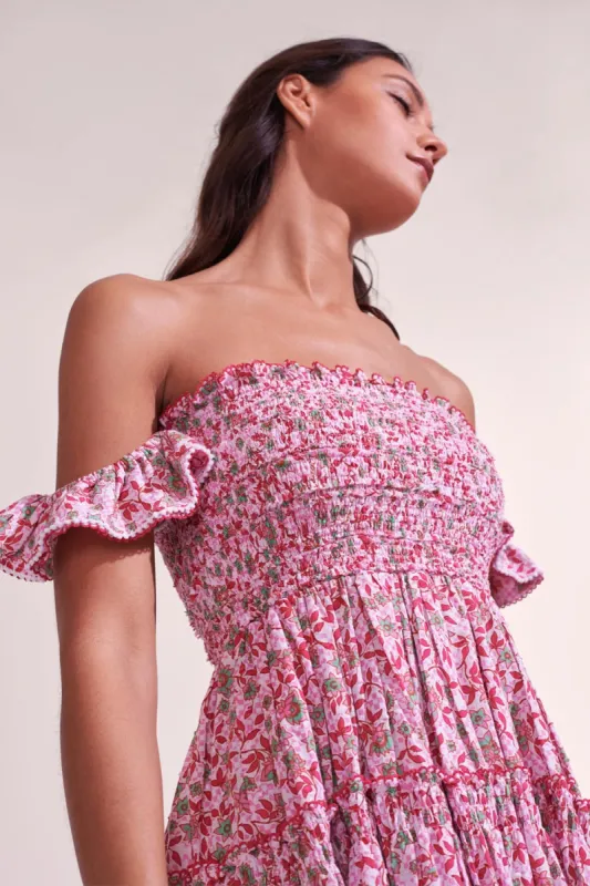 Mini Dress Aurora - Pink Blossom sold by Poupette St Barth