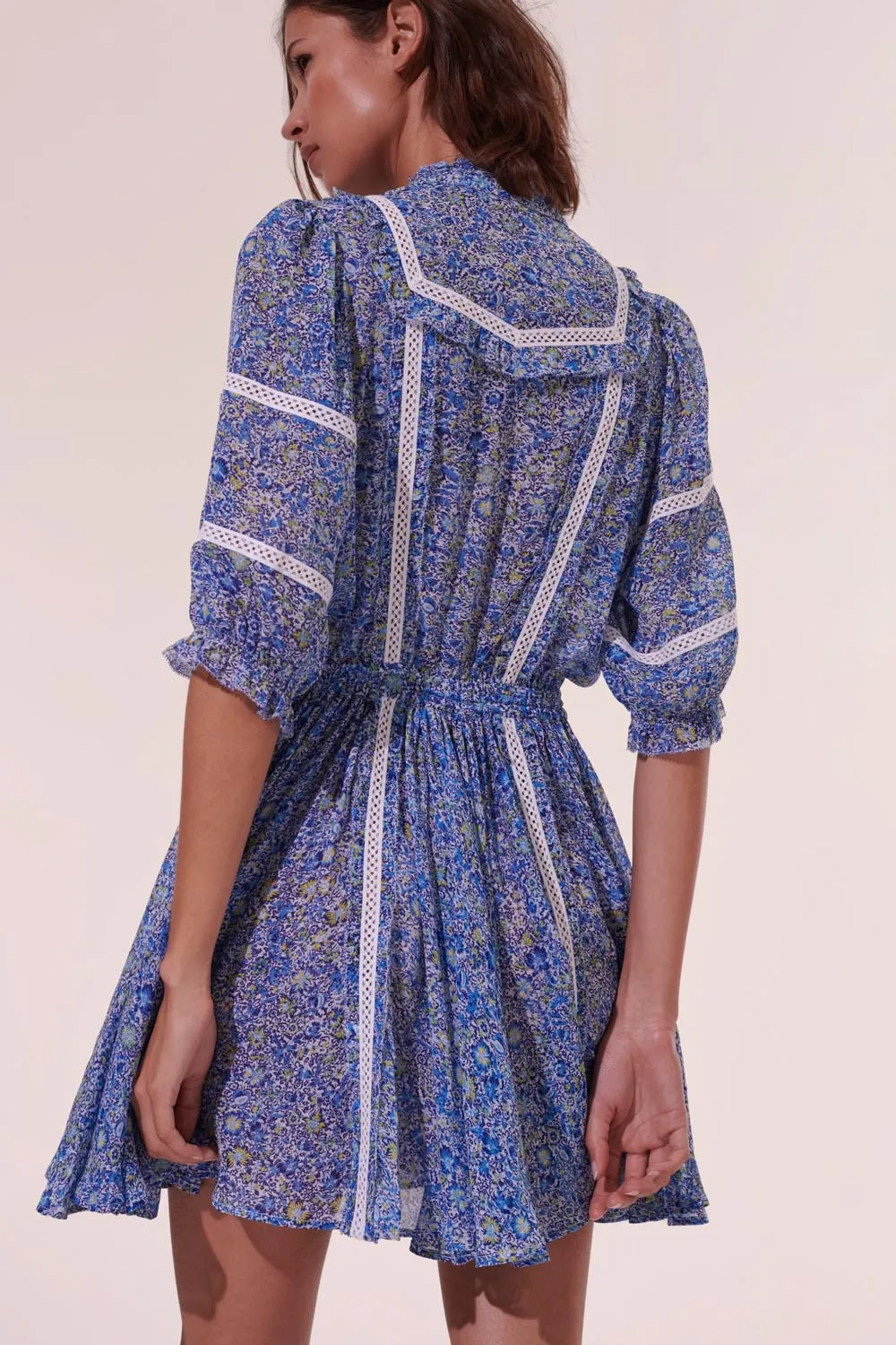 Mini Dress Amanda - Blue Mayflower sold by Poupette St Barth product image thumbnail 3