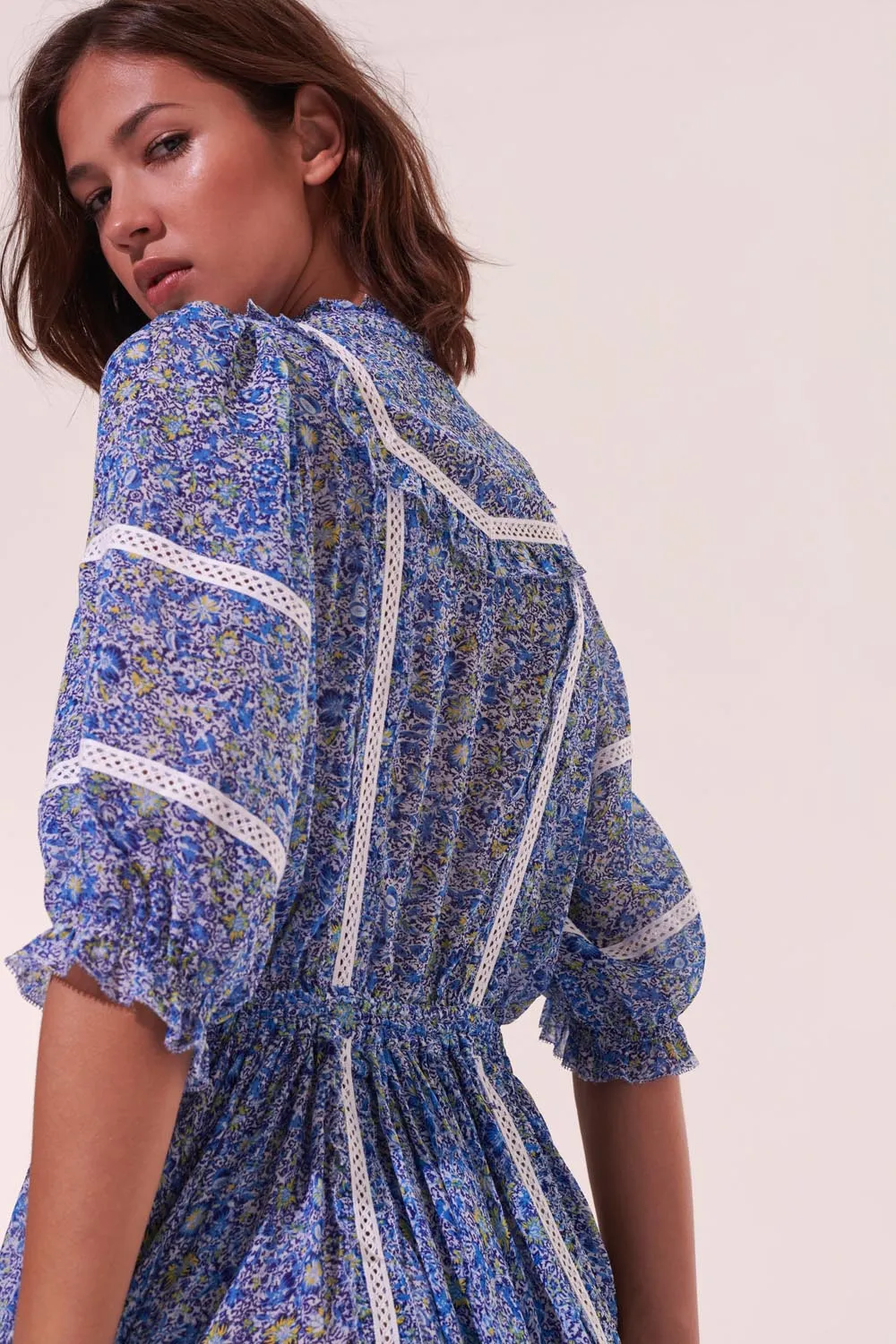 Mini Dress Amanda - Blue Mayflower sold by Poupette St Barth product image thumbnail 2