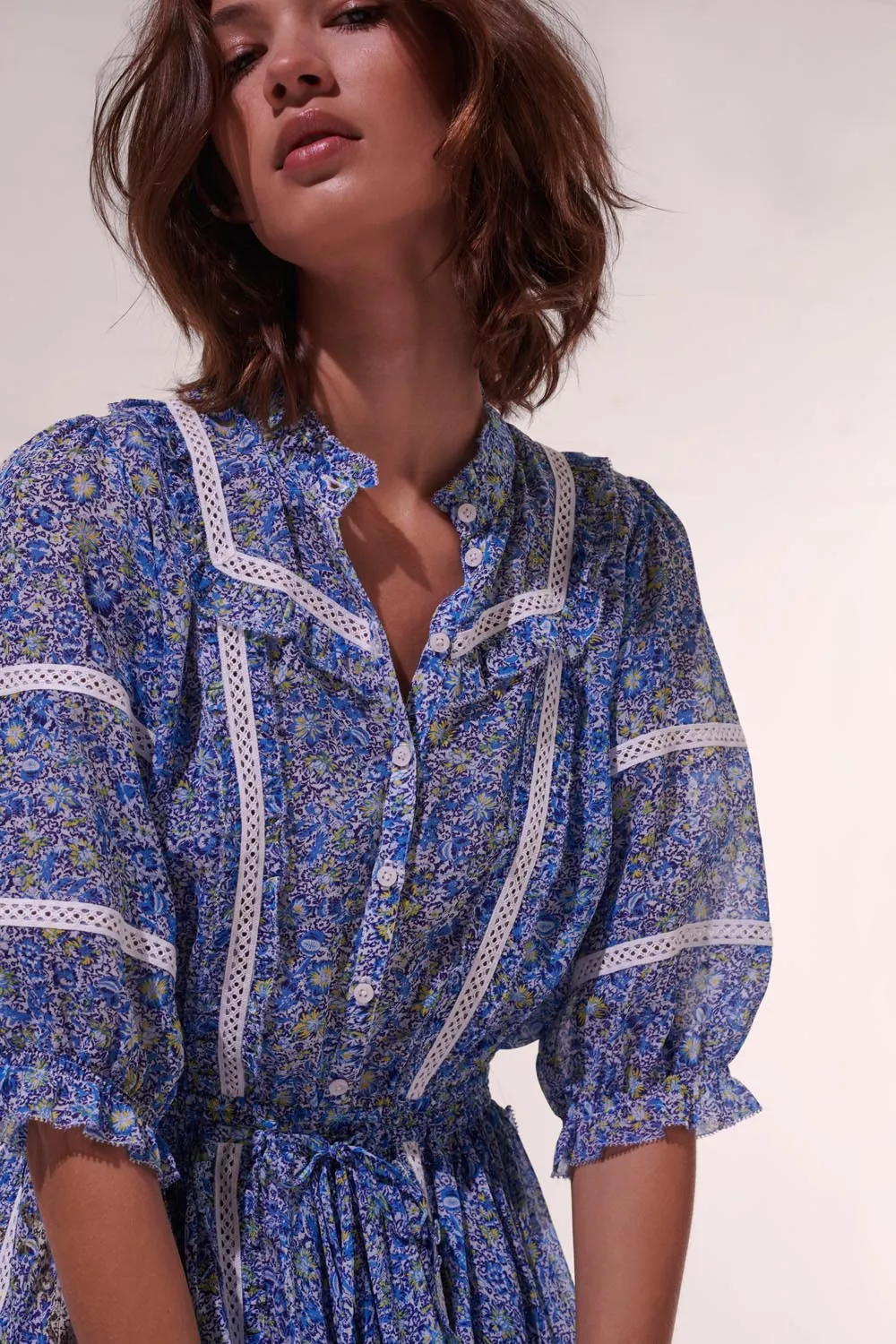 Mini Dress Amanda - Blue Mayflower sold by Poupette St Barth product image thumbnail 4