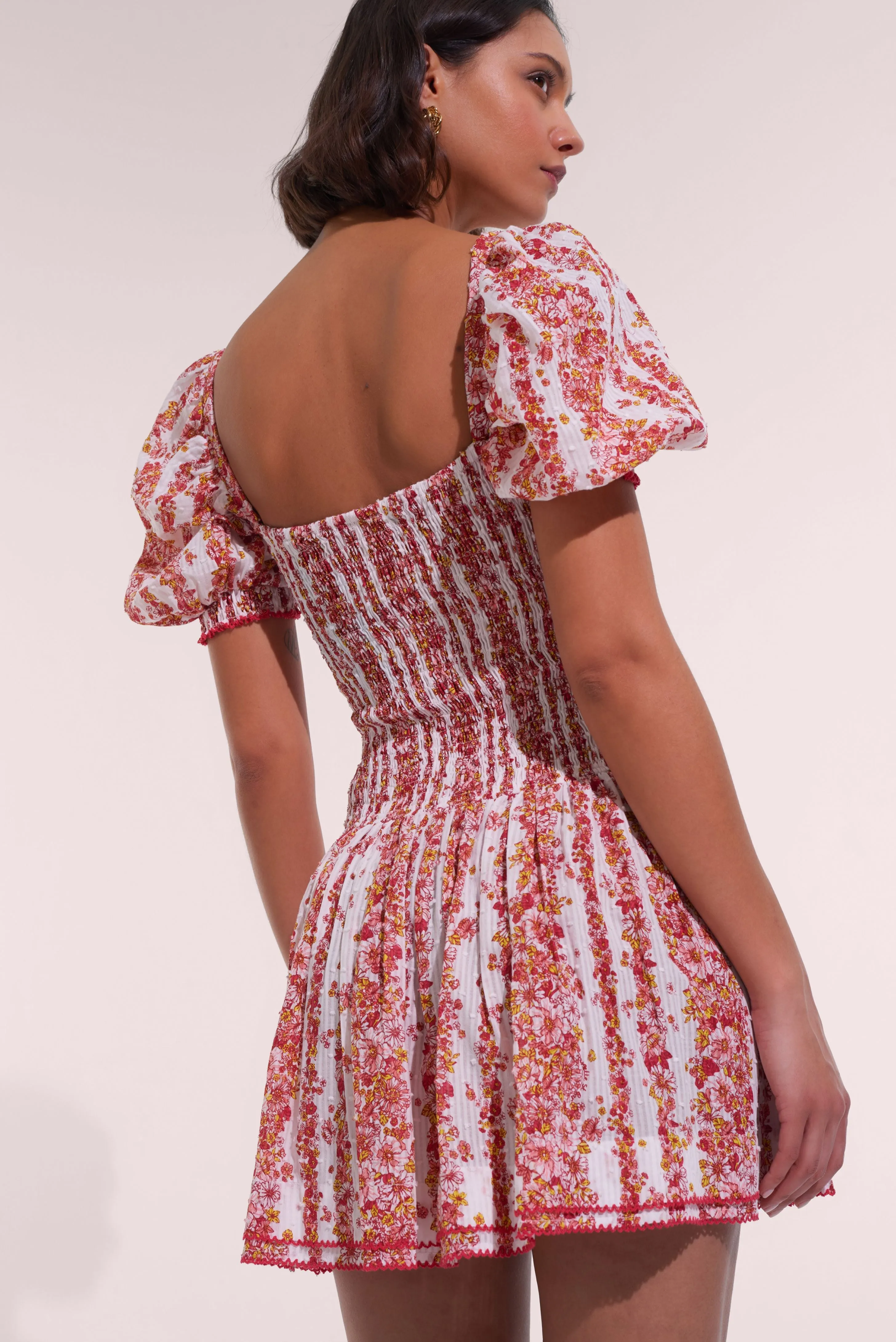 Mini Dress Bertha - Pink Waves Flowers sold by Poupette St Barth product image thumbnail 3