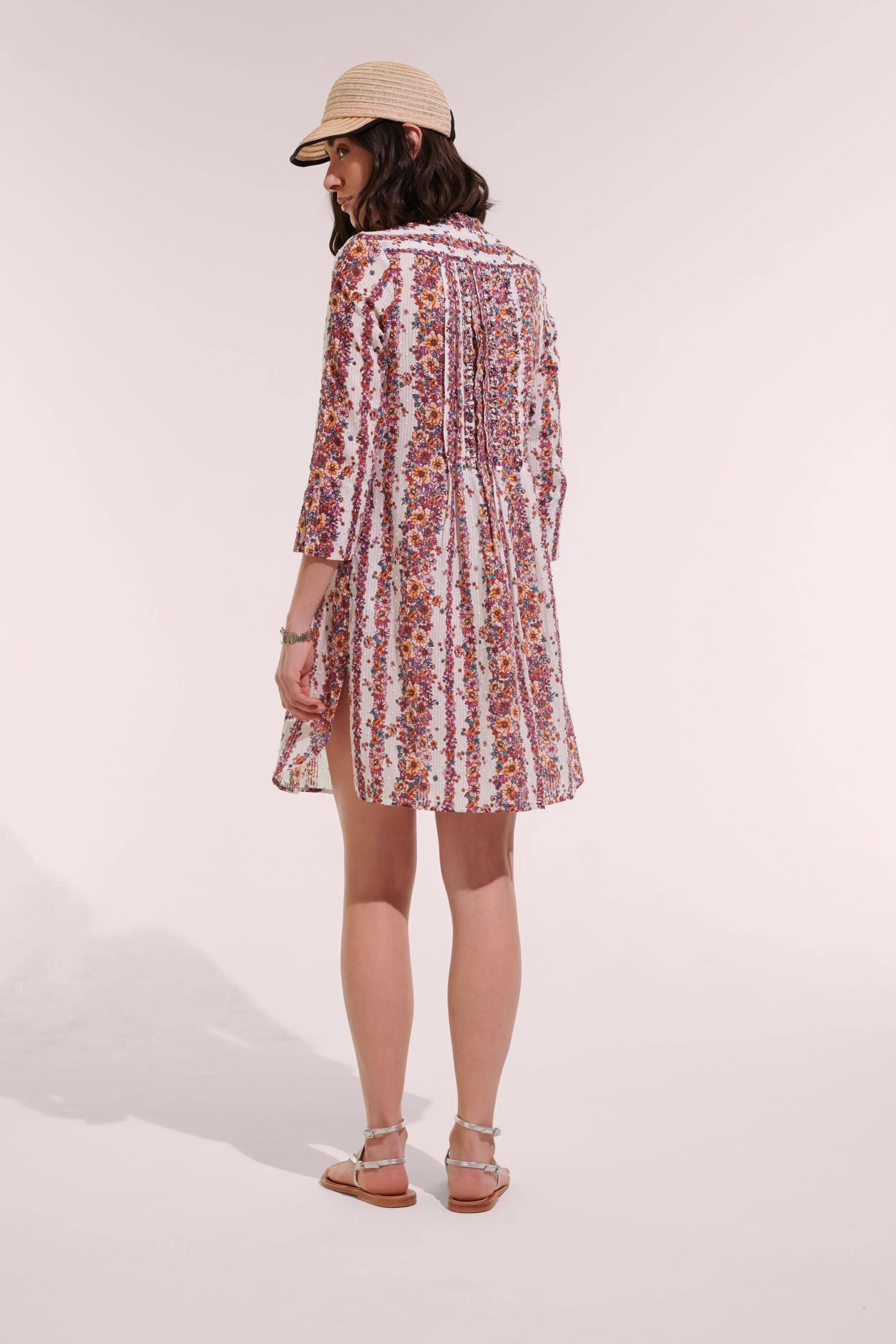 Mini Dress Bea - Lavender Waves Flowers sold by Poupette St Barth product image thumbnail 3