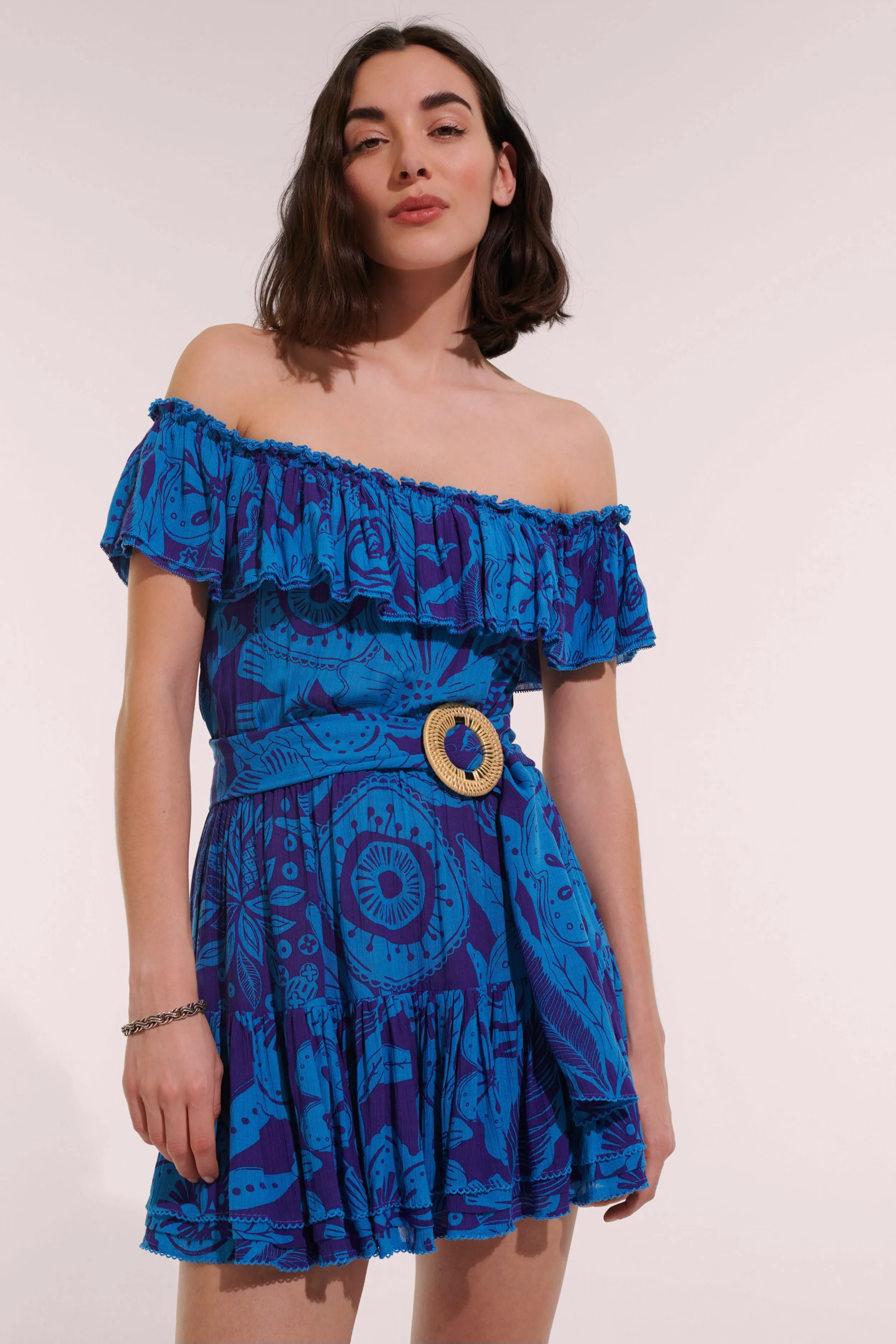 Mini Dress Bella - Blue Gauguin sold by Poupette St Barth