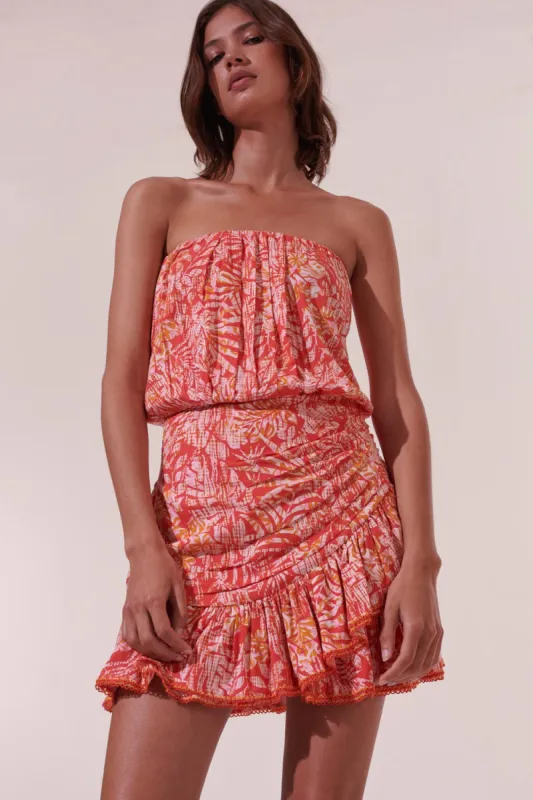 Bandeau Dress Ambra - Orange Tropical sold by Poupette St Barth