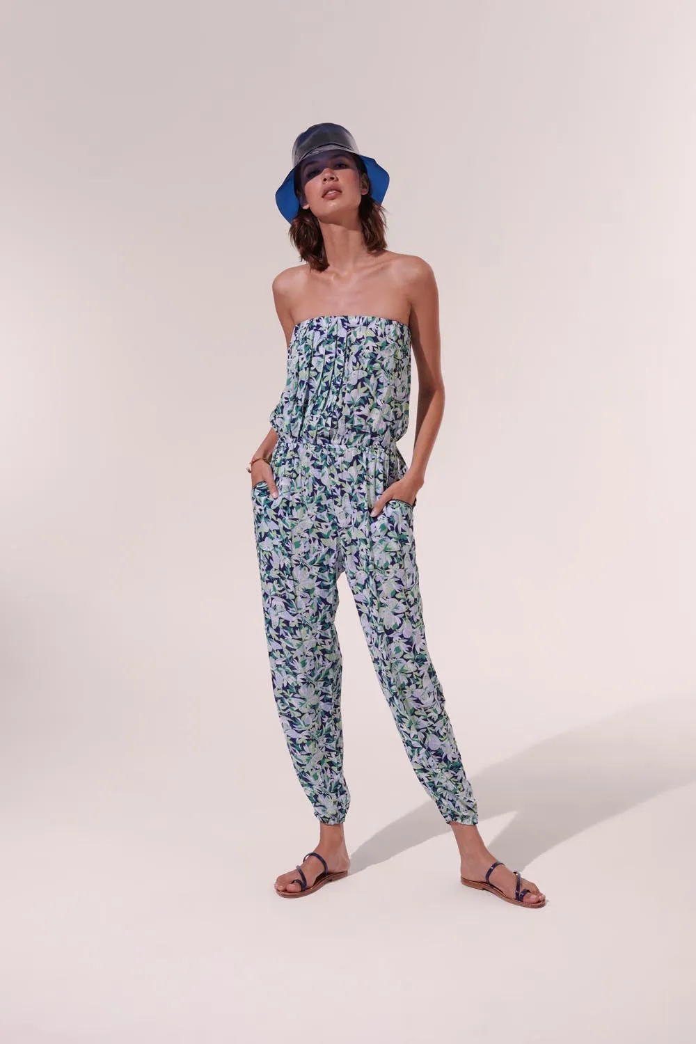 Long Jumpsuit Ambra - Blue Orchidee sold by Poupette St Barth product image thumbnail 2