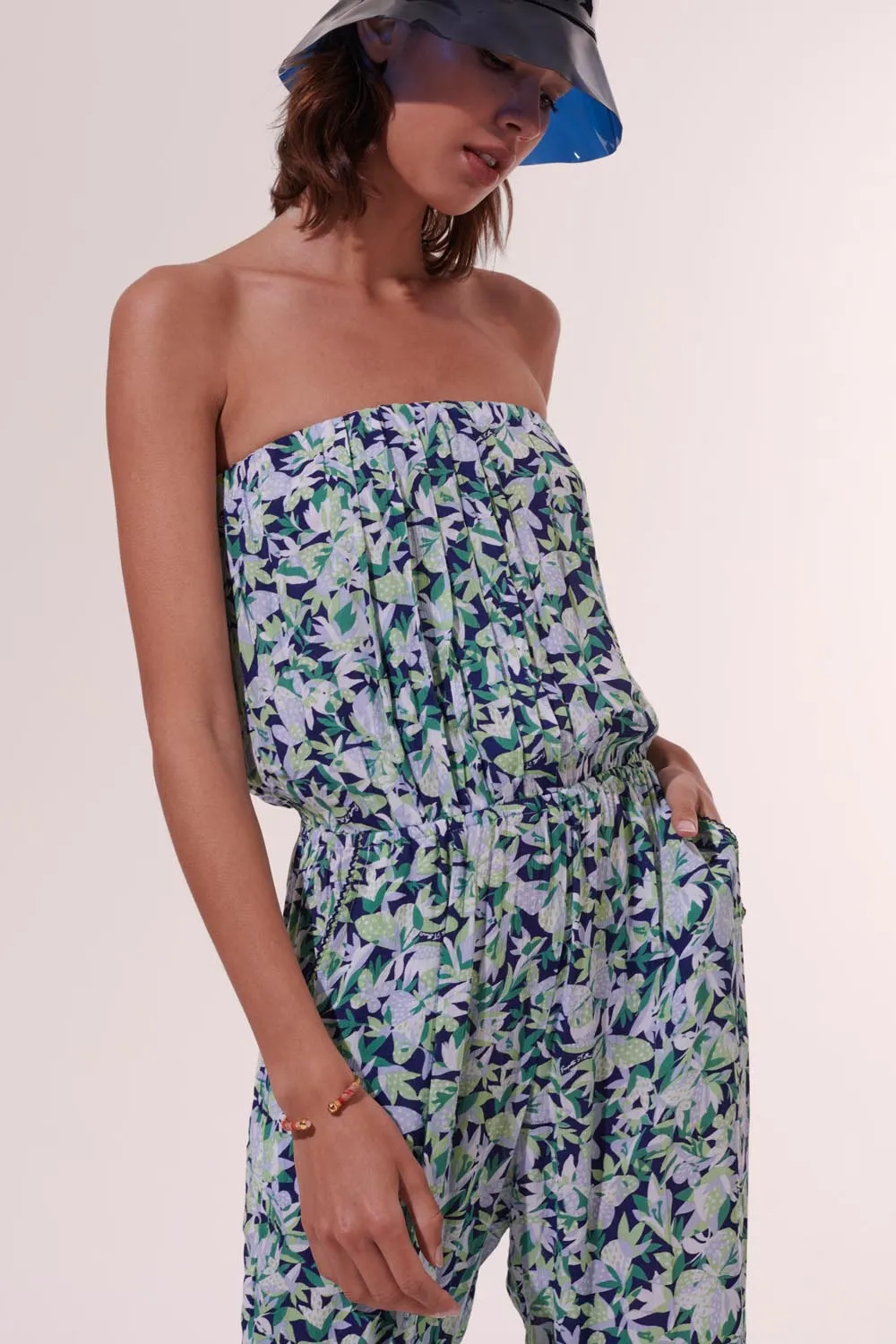 Long Jumpsuit Ambra - Blue Orchidee sold by Poupette St Barth product image thumbnail 3