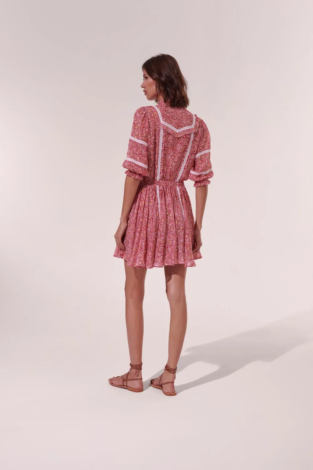 Mini Dress Amanda - Pink Mayflower sold by Poupette St Barth product image thumbnail 4