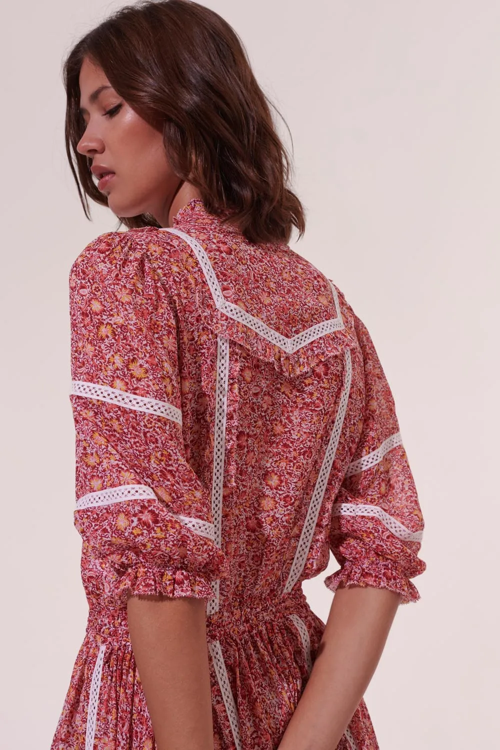 Mini Dress Amanda - Pink Mayflower sold by Poupette St Barth product image thumbnail 3