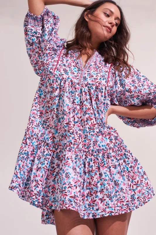 Mini Dress Aria - Blue Blueberry sold by Poupette St Barth