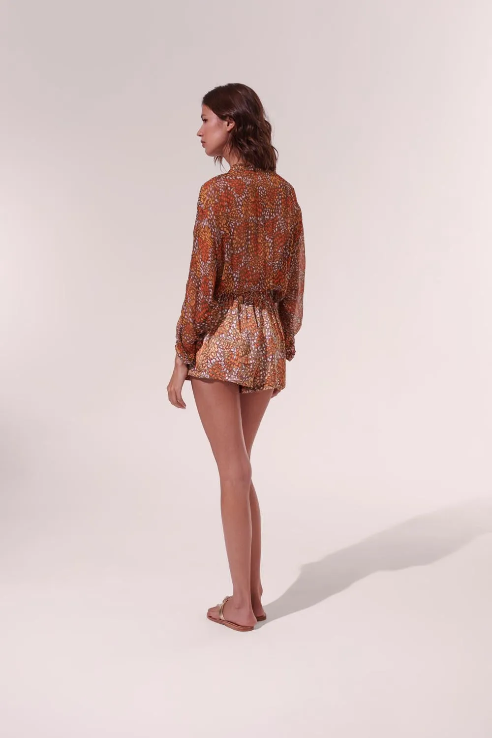 Short Jumpsuit Azia - Khaki Geo Animalier sold by Poupette St Barth product image thumbnail 4