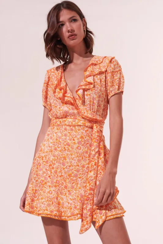 Mini Dress Aude - Orange Mayflower sold by Poupette St Barth