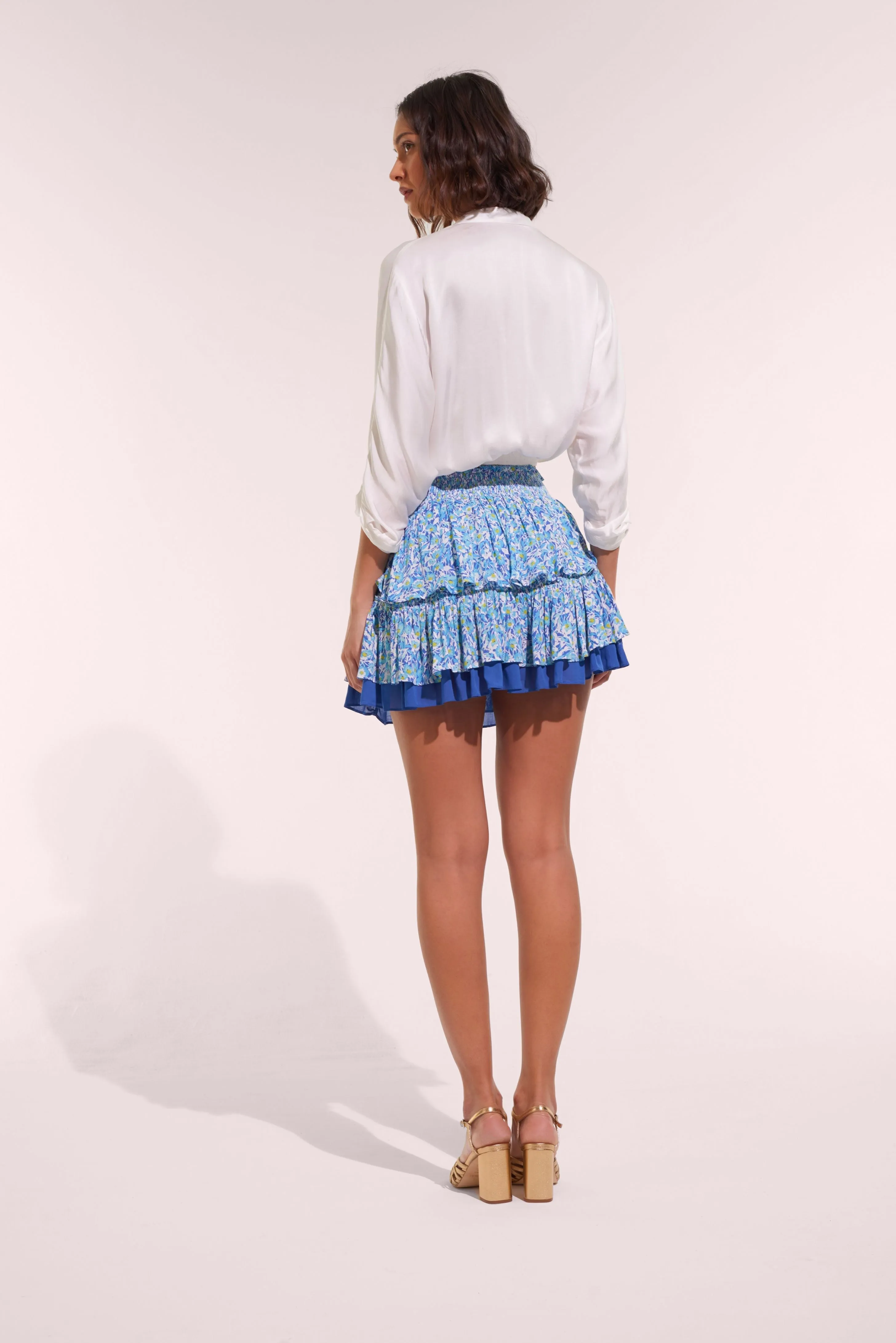 Mini Skirt Ariane - Blue Ocean Flowers sold by Poupette St Barth product image thumbnail 2
