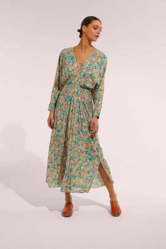 Long Dress Ilona - Green Sweet Bell sold by Poupette St Barth