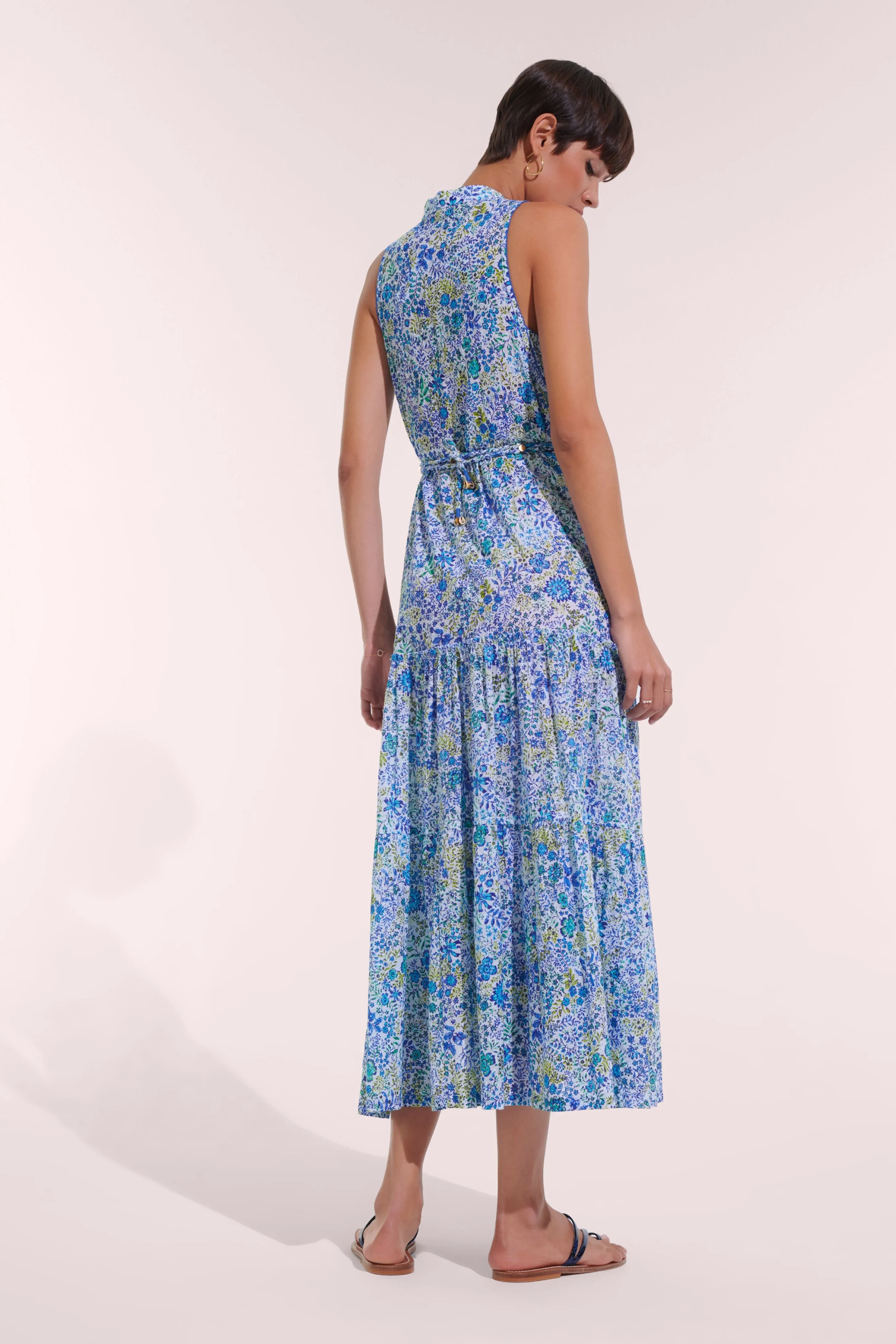 Long Dress Nana - White Blue Nature sold by Poupette St Barth product image thumbnail 2
