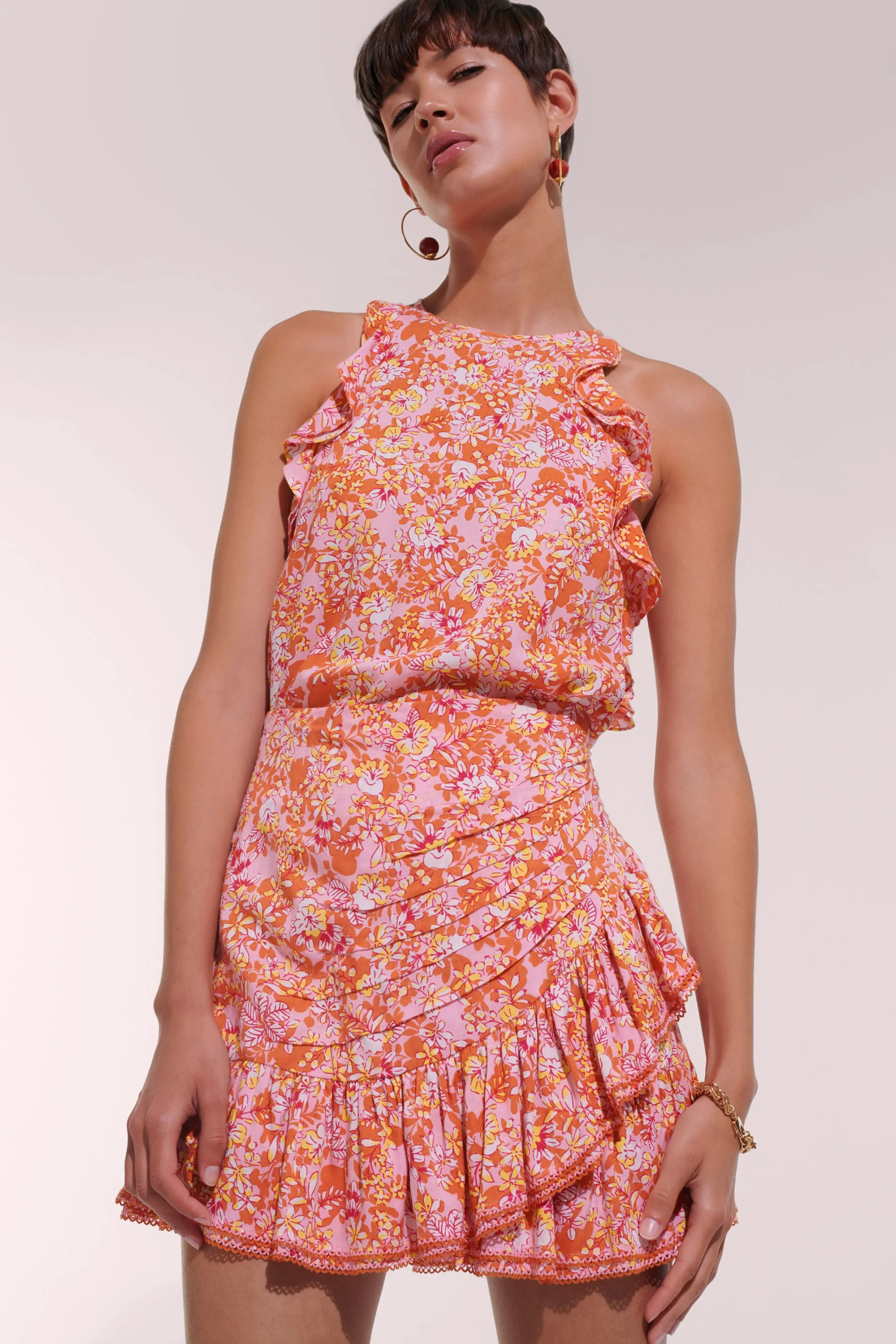 Mini Skirt Mabelle - Pink Sweet Bell sold by Poupette St Barth