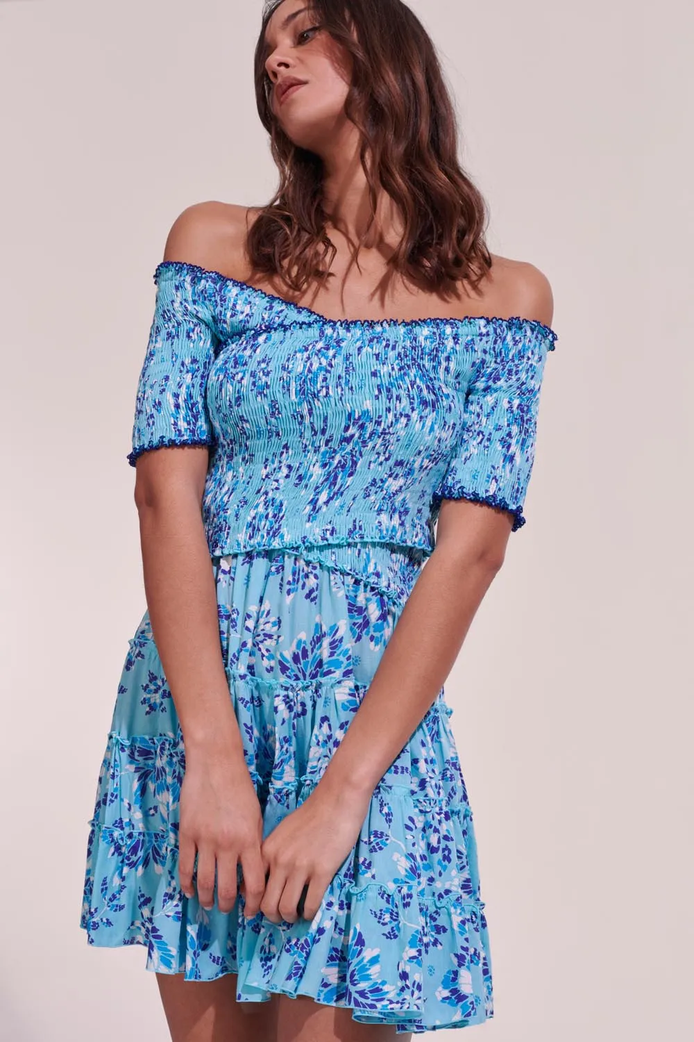 Mini Dress Soledad - Sky Pivoine sold by Poupette St Barth