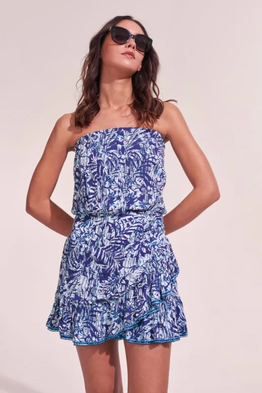 Bandeau Dress Ambra - Navy Tropical sold by Poupette St Barth