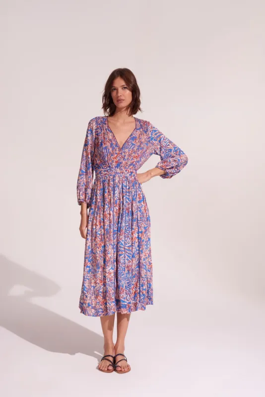 Midi Dress Anabelle - Blue Tropical made by Poupette St Barth