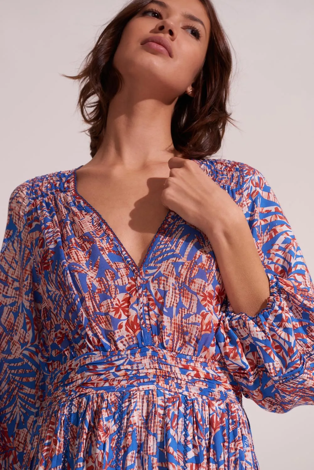 Midi Dress Anabelle - Blue Tropical sold by Poupette St Barth product image thumbnail 3