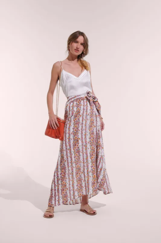 Long Skirt Bilitis - Lavender Waves Flowers sold by Poupette St Barth