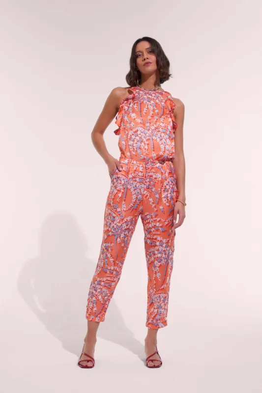 Pant Bel - Orange Palmery sold by Poupette St Barth