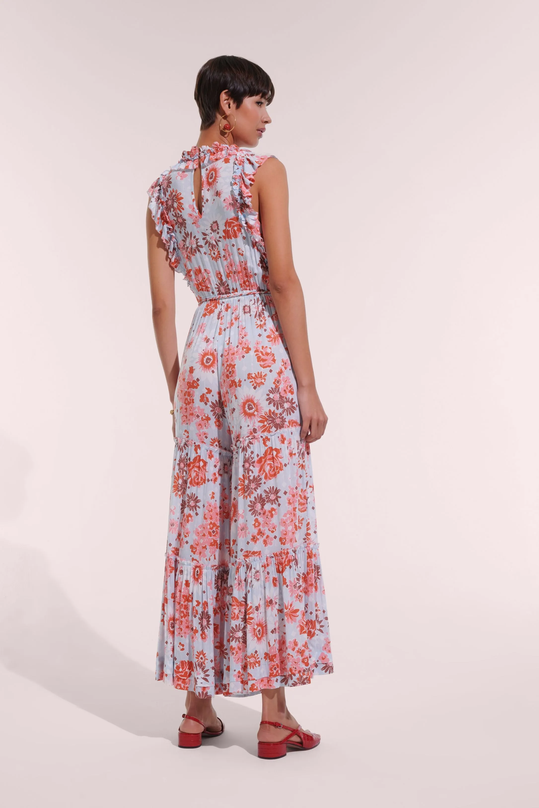 Long Jumpsuit Belene - Blue 90'S sold by Poupette St Barth product image thumbnail 2