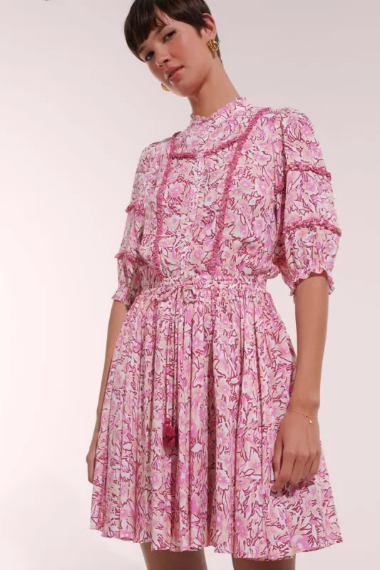 Mini Dress Amanda - Pink Graffiti sold by Poupette St Barth