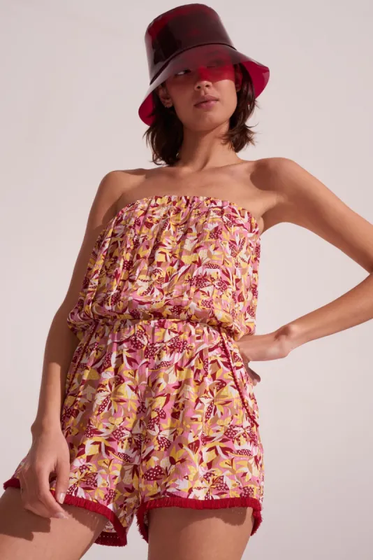 Short Jumpsuit Ambra - Yellow Orchidee sold by Poupette St Barth