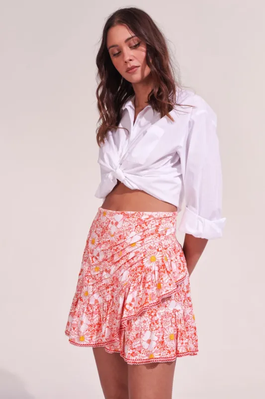 Mini Skirt Mabelle - Orange Mid 70'S Garden sold by Poupette St Barth