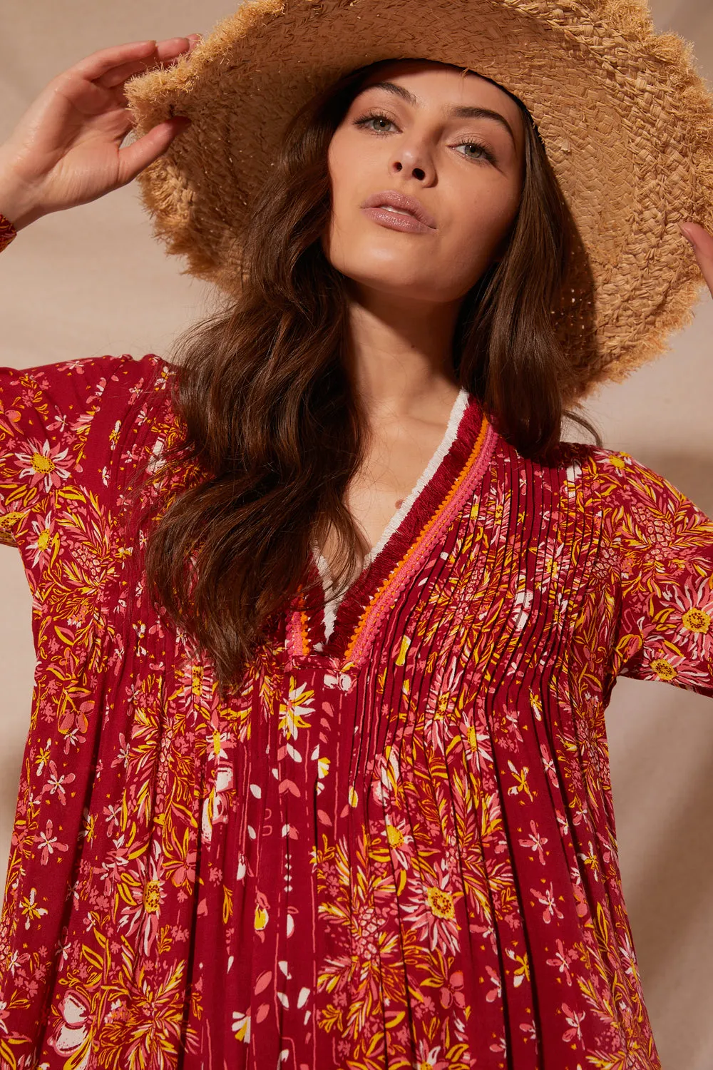 Mini Dress Ola - Red Riviera sold by Poupette St Barth product image thumbnail 2