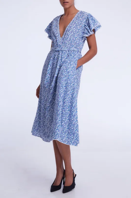 Midi Dress Kimi - Blue Mistral sold by Poupette St Barth