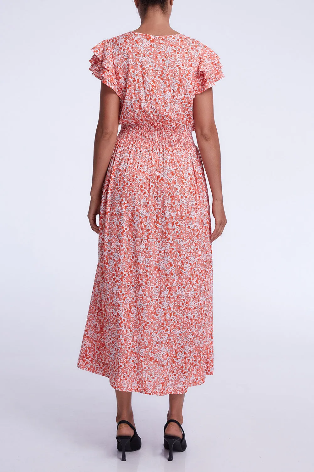 Midi Dress Della - Pink Gerbera sold by Poupette St Barth product image thumbnail 2