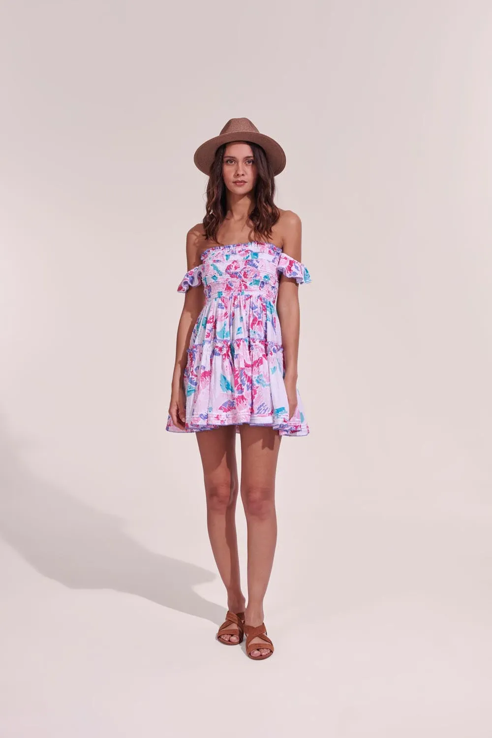 Mini Dress Aurora - Pink Macro Peony sold by Poupette St Barth product image thumbnail 2