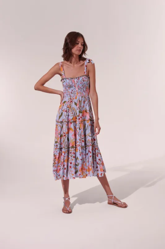 Midi Dress Triny - Sky Jonquille sold by Poupette St Barth