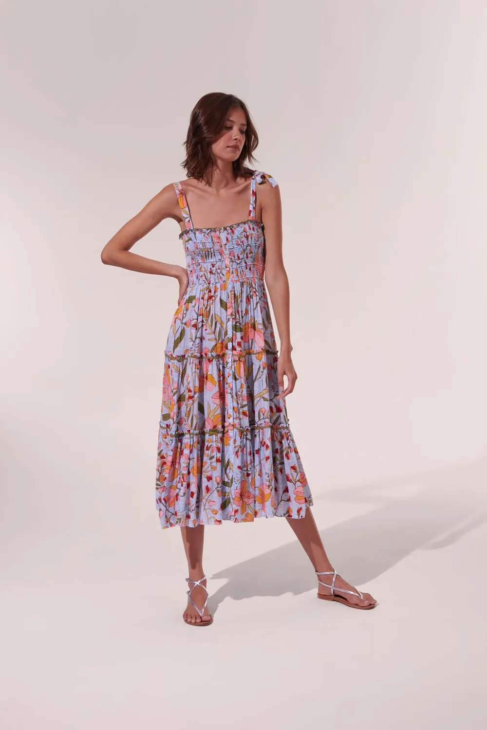 Midi Dress Triny - Sky Jonquille sold by Poupette St Barth