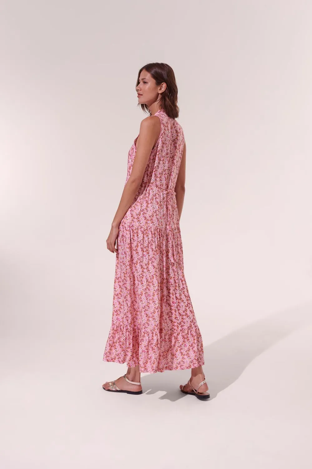 Long Dress Nana - Pink Damask sold by Poupette St Barth product image thumbnail 3