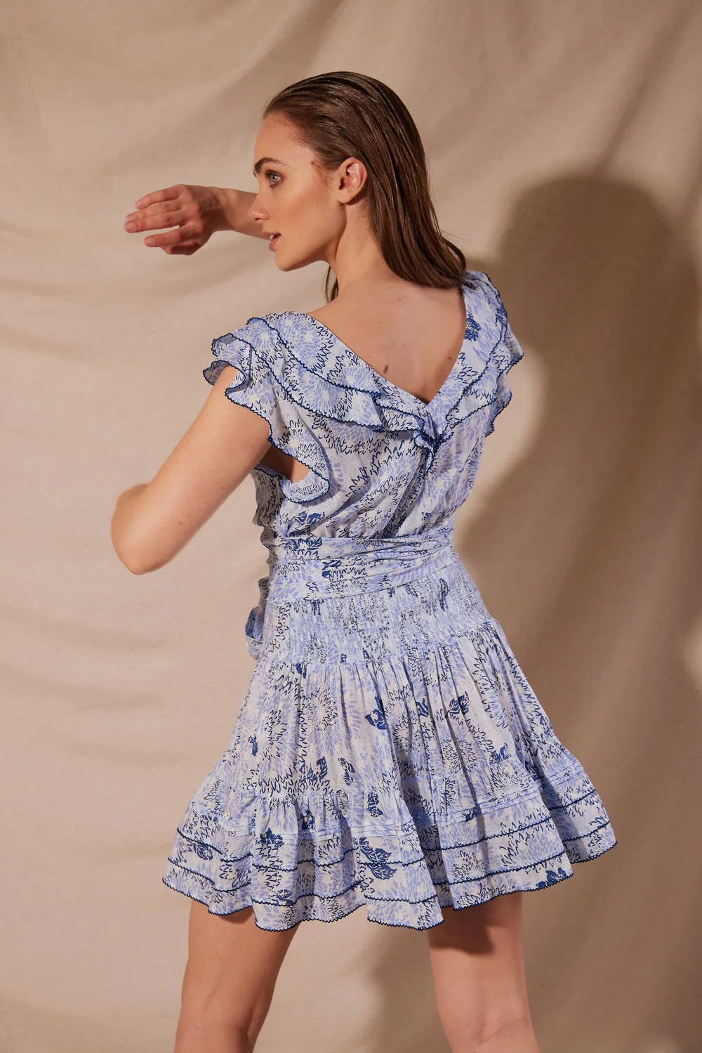 Mini Dress Della - Blue Sunflower sold by Poupette St Barth product image thumbnail 4