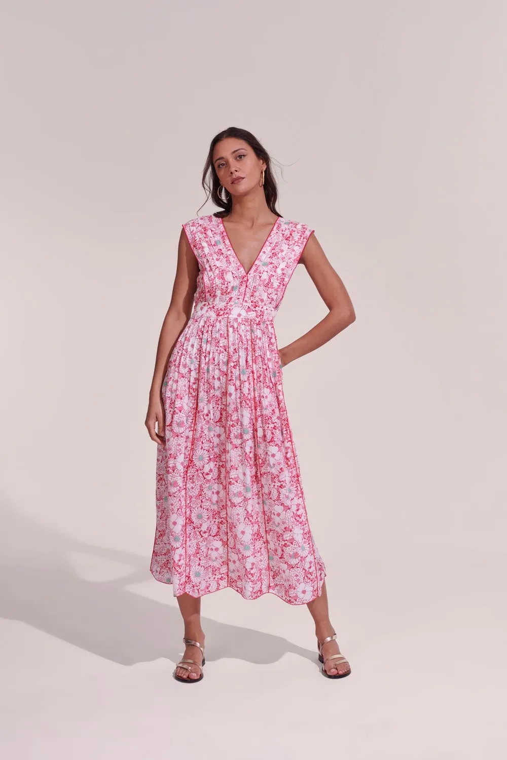 Long Dress Agnes - Pink Mid 70'S Garden sold by Poupette St Barth