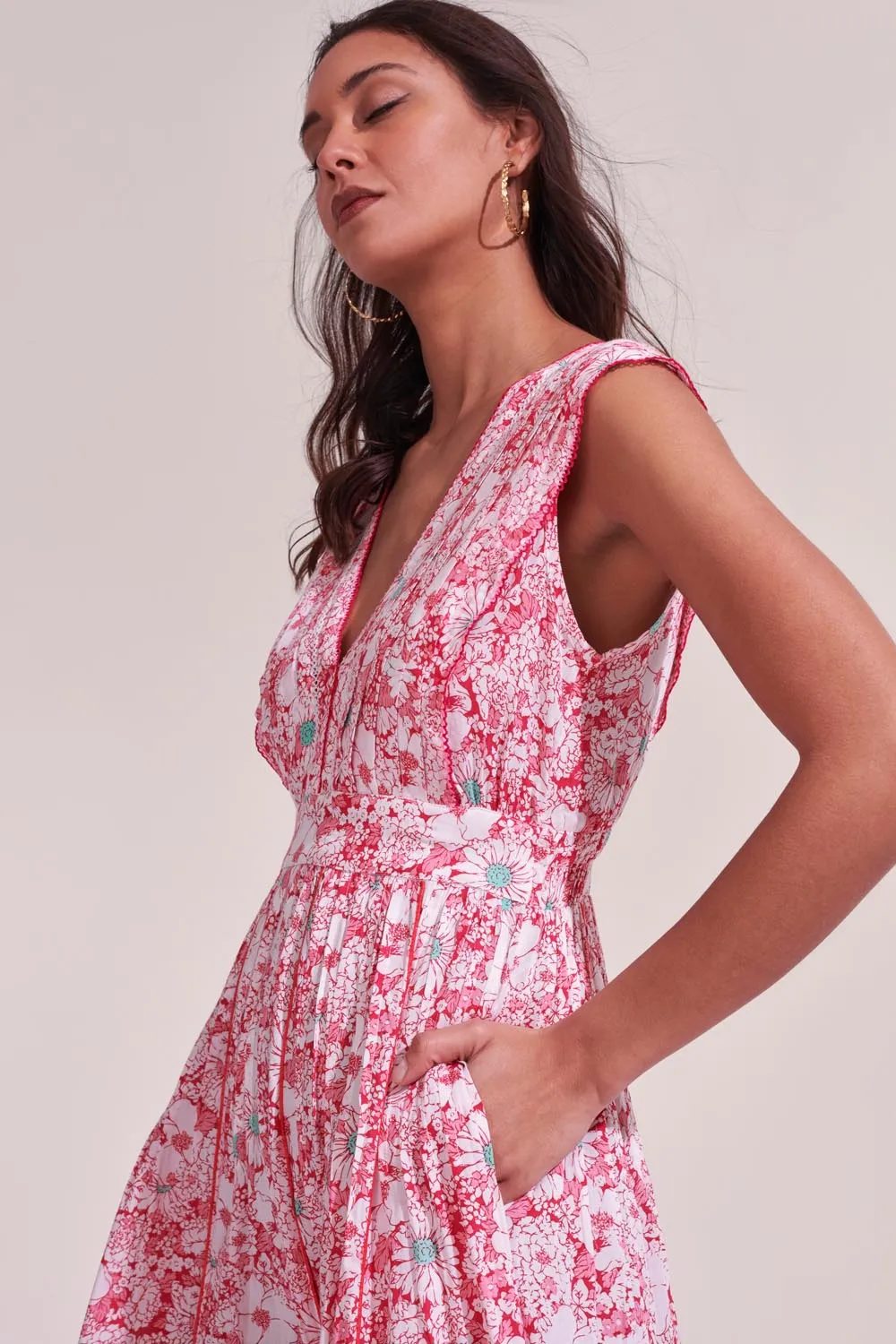 Long Dress Agnes - Pink Mid 70'S Garden sold by Poupette St Barth product image thumbnail 3