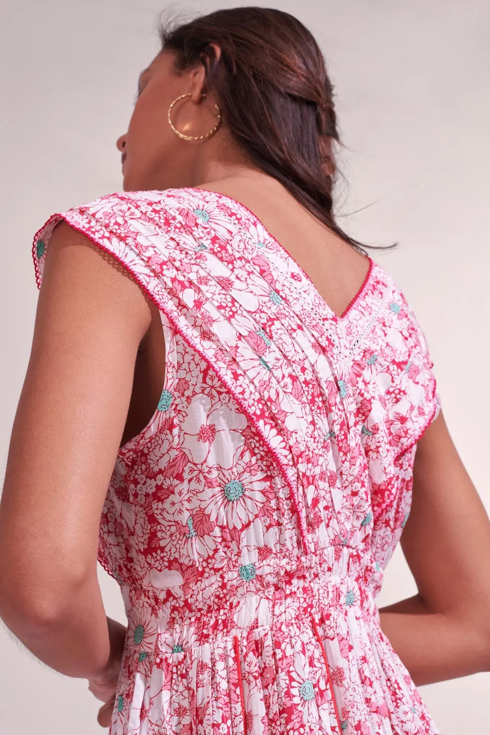 Long Dress Agnes - Pink Mid 70'S Garden sold by Poupette St Barth product image thumbnail 2