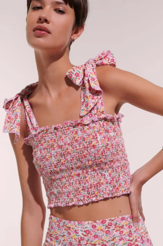 Top Triny - Pink Jardin made by Poupette St Barth
