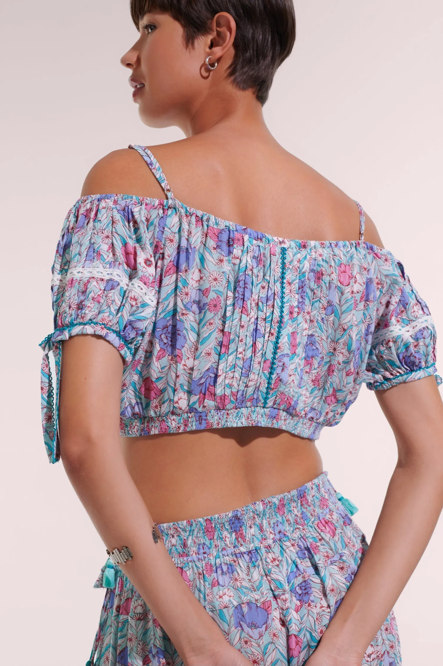 Top Bonny - Aqua Petunia sold by Poupette St Barth